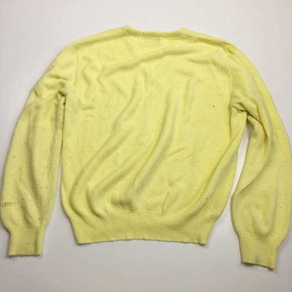 Vintage LACOSTE IZOD Yellow Soft Orlon Acrylic Textured Knit Pullover Sweater - Picture 6 of 12